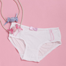 Pure white Pure cotton bowknot briefs comfort Cute Candy baby series underwear women panties string hot sale