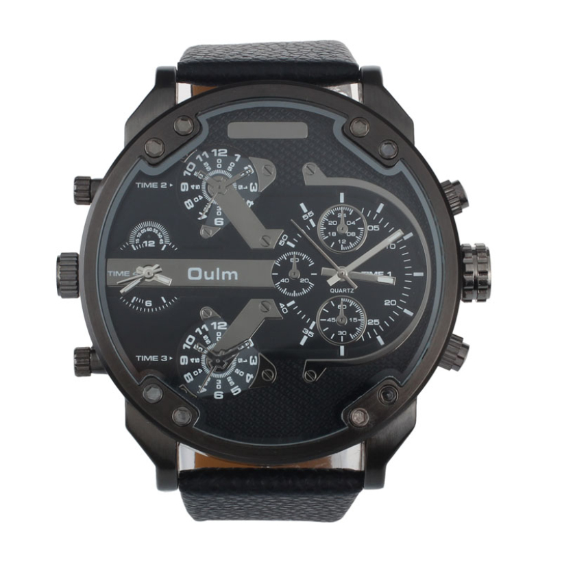 Creative Fshion Watches Men Luxury Dual Time Business Watch Men Large Quartz Watch 