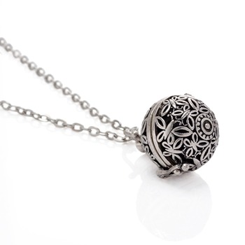 1Pc Antique Silver 16mm Lava Stone Aromatherapy Pendant Essential Oil Diffuse Necklace For Jewelry