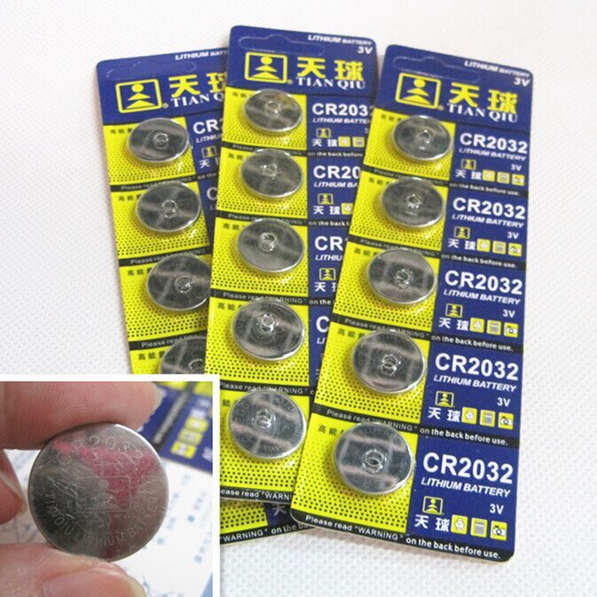 Free shipping 10 Pcs 3V LM2032 CR2032 Coin Cell Button Wholesale High Capacity Lithium Battery For