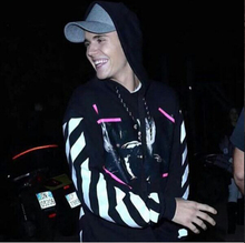 2016 New hip hop Pyrex OFF WHITE Hoodies Religious Twill 13 justin Bieber The same paragraph Men Hooded hoody sweatshirts