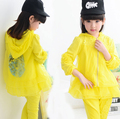 New Girls Clothing Sets Lace Flower Baby Kids Sun protective Clothes Suit Children Coat Pants Roupas