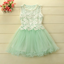 2016 Summer Style Girl Dresses For 2-12 Years Princess Party Kids Clothes Child’s Wear Toddler Tutu Baby Girls Dress With Lace