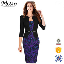Plus Size Women Elegant Faux Twinset Belted font b Tartan b font Floral Lace Patchwork Wear