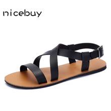 2016 New summer rome style Men comfortable sandals Male beach shoes fashion microfiber leather casual shoes sandals slippers