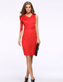 Elegant Ruffle Sleeve Ruched OL Office Lady Dress Womens Party Work Bodycon Pencil Dresses Vestido Vestir