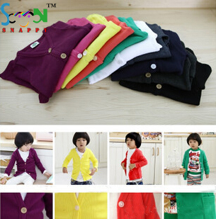 Fashion 8 Colors Children Clothing Long Sleeve Candy Color Coat Outwear Thin Colorful Cardigans For Boy