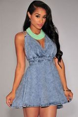 Denim-CrissCross-Halter-Flared-Dress-LC22162