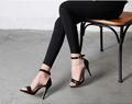 New female high heeled sandals Hasp fine with sandals Casual summer high heels Spike Heels10cm mature