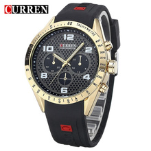 Curren Watches Men Luxury Brand Sport Rubber Strap Watch Men Casual Quart Anlog Wristwatches Relogio Masculino,W8131
