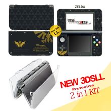 2 in1 Kit for Nintendo New 3DSLL/XL ( Zelda Vinyl Skin Sticker Protector + Spit Crystal Case) , skins Stickers