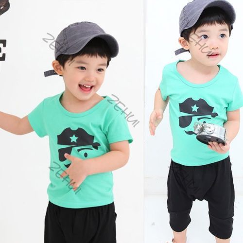 Fashion Baby Clothes Boy Kid Casual Round Neck Short Sleeve T shirt Tee Tops Apparel Drop
