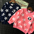 2016 family clothing mother father baby Monkey star full printed cotton long sleeved girls sweatshirt kids