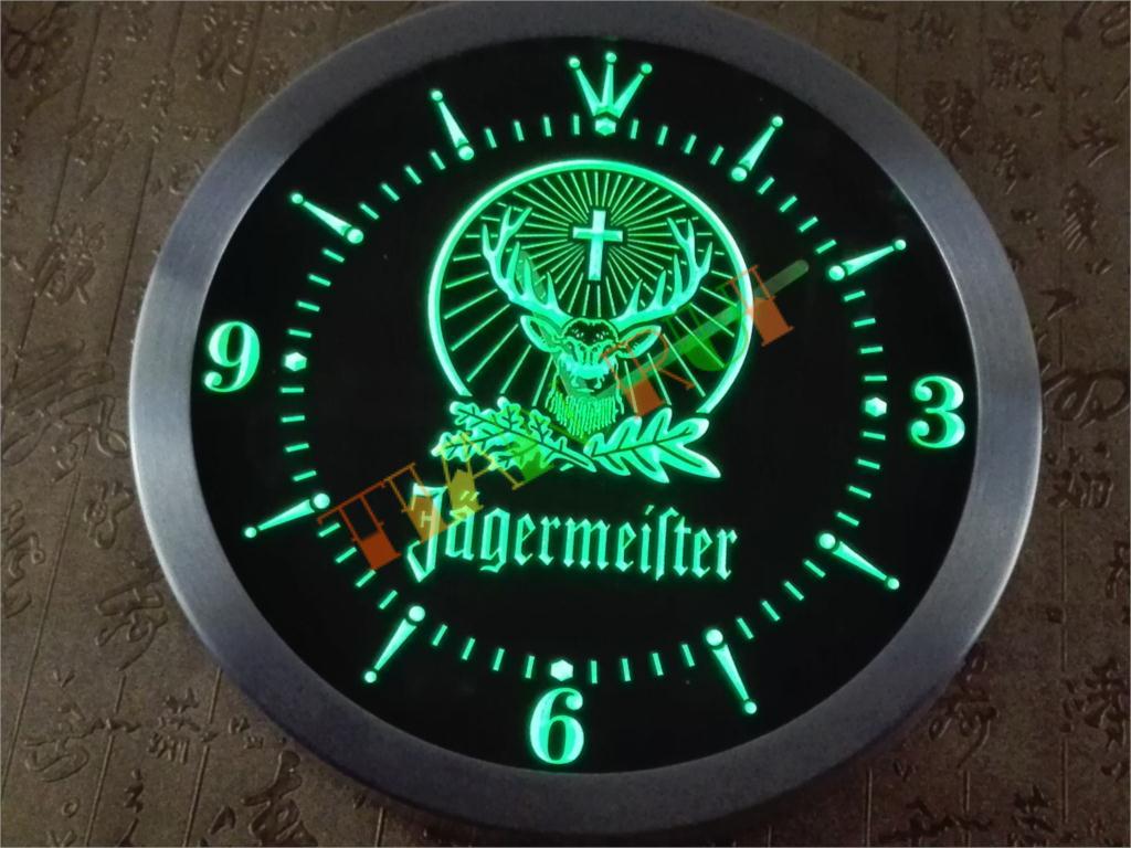 TRR001g Jagermeister LED Neon Sign Wall Clock(China (Mainland))