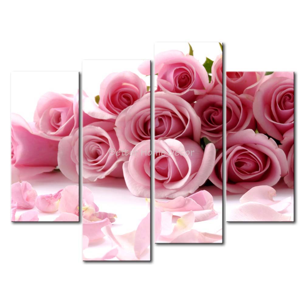 3 pink wall painting pink roses picture print on canvas flower 4 5 the picture decor 3 pink wall painting pink roses picture print on canvas flower 4 5 the picture decor