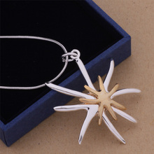 925-N113 Top Quality Pure Silver Jewelry Gold Sea Star Pendant Silver Necklace Women Accessories Factory Price