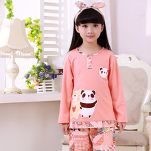 40# Girls Pajamas Pajamas For Kids Round Neck Family Clothing Pajamas Baby Kids tracksuit Cartoon bear long sleeve pajamas