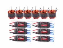 Freeshipping 6 X Simon K 20A Brushless ESC Quadcopter & 6 X 2212 1000KV Motor For DJI Phantom
