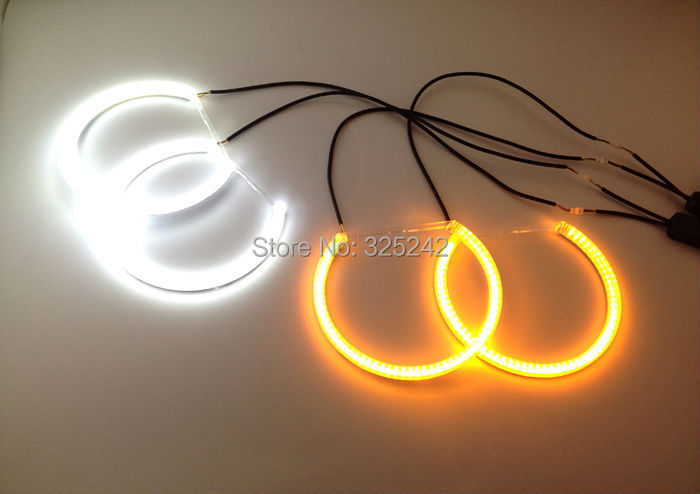Switchback LED Angel Eyes Halo Rings Kit For BMW E46 Non projector(23)