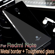 22 Color Toughened Glass Back Cover Aluminum Frame For Xiaomi Hongmi Redmi Note 5 5 4G
