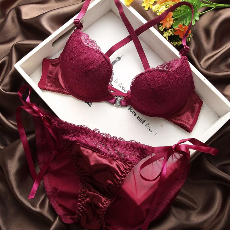 New 2015 Deep U Push Up Bra Set france brand bra sets sexy lingerie sexy lingerie