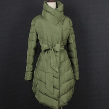 Winter Jacket Women Thick Long Sleeve Long Style Parkas For Women Fashion Belt Irregular Winter Coat