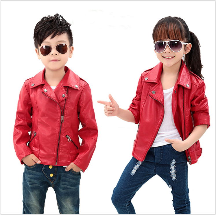 Promotion,New arrival 2014 Autumn/Winter Children kids girls boys Brand fashion Leather Outerwear & Coats,Leather Jackets