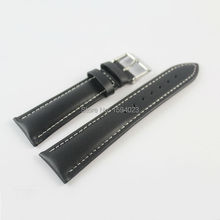 22mm (Buckle18mm) T039417 High Quality Silver Butterfly Buckle + Black Genuine Leather Watch Bands Strap