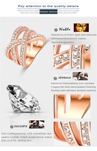 Stylish Style Ring 18K Rose Gold Plated Austrian Crystal SWA Element Women Rings Exaggerated Ring Ri