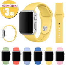 2016 New Silicone Watch Band With Connector Adapter for Apple Watch Band 42mm/38mm Strap For iWatch Sports Buckle Bracelet