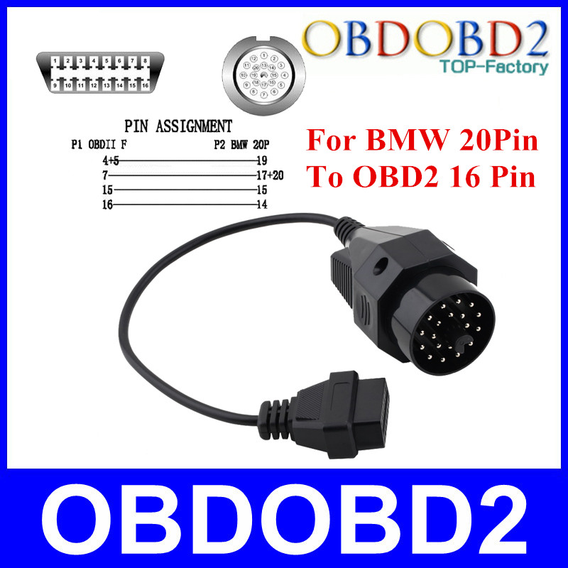 5 ./  BMW 20pin  16pin OBD OBD2   20 .  OBDII 16 .   BMW
