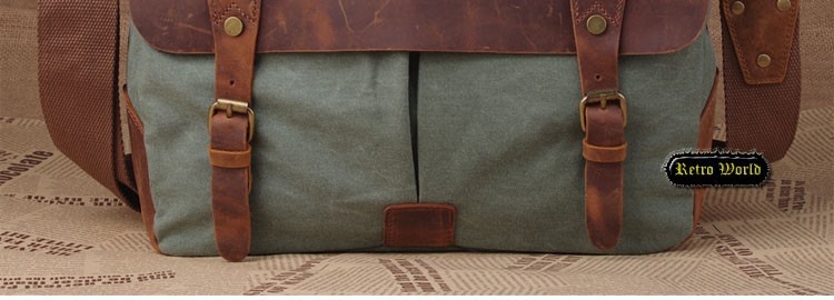 Men's Retro Vintage Shoulder Messenger Distressed Genuine Crazy