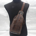 New Top Quality Men Real First Layer Leather Shoulder Messenger Bag Cowhide Travel Trend Crocodile Grain