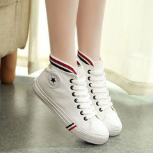 Hot sale high quality Women canvas shoes Fashion solid high-top women Casual Shoes breathable flat shoes woman 2016 Zapatillas