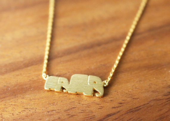 Tiny Gold or Silver Mom and Me Elephant Necklace