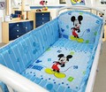 Promotion 6PCS Mickey Mouse Crib Baby Sheet Cot Baby Bedding Sets Infant Bedding Baby Crib Sheets