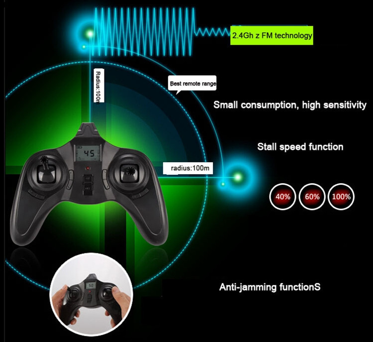 2.4GHz 4Channel Rc Plane LCD Screen Model Airplane LED Light Toys Control Remote Drone 100Meters Quadrocopter Mini Black White (3)