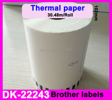 50 x Rolls Brother DK-22243 DK 2243 Continuous Compatible Label 102mmX30.48M Free shipping