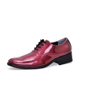 cheap man wedding shoes solid orange red blue color mens glossy party shoes patent leather dress