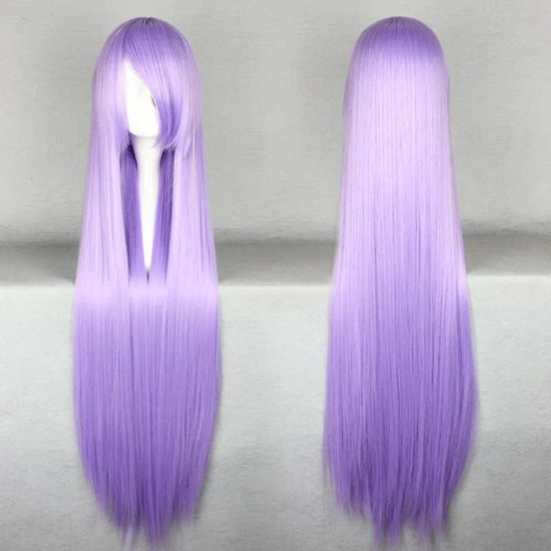100cm long straight light purple wig cosplay new Japanse freetress