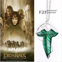 MV-13 2014 Fashion The Lord Of The Rings Elven Green Leaf With Chains Fan Gift Movies Jewelry For Men Women Child