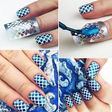 1 Sheet DIY Scale Nail Art Hollow Irregular Grid Stencil Manicure Stickers Stamping Tips Guide Nails Decoration Beauty Nail