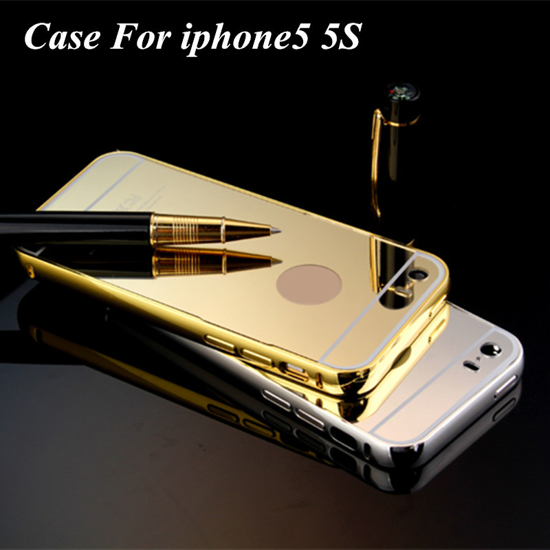 100pcs lot gold mirror for apple iphone 5 5s luxury aluminum metal slim acrylic back cover 100pcs lot gold mirror for apple iphone 5 5s luxury aluminum metal slim acrylic back cover