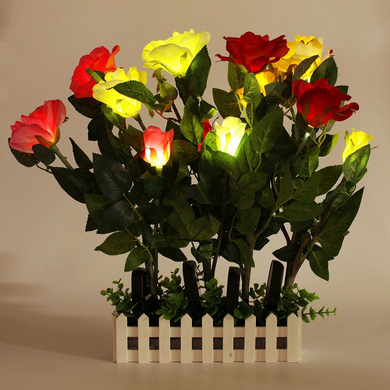 Waterproof IP55 Solar Power 3 Rose Flower LED Light Garden Outdoor Yard Path Park Lawn Christmas Decoration Solar Lamp Waterproof IP55 Solar Power 3 Rose Flower LED Light Garden Outdoor Yard Path Park Lawn Christmas Decoration Solar Lamp