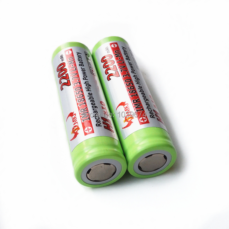 High Drain Rechargeable 18650 Flashlights E cigarettes Batteries JCM IMR 100 2200mAh 3 7V lithium ion
