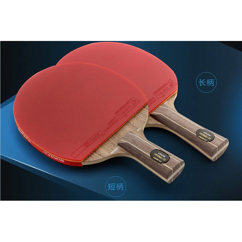Long handle pingpong racket hybrid wood holder short straight grip table tennis rackets paddle pimples in rubbers