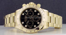 Relojes Men ‘s 40 mm reloj de calidad superior de lujo del zafiro 116528 Black Dial acero inoxidable hombres automáticos del reloj