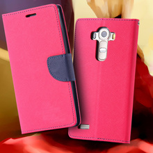 Brand PU Leather Full Cover For LG G4 Flip Phone Housing Stand Holder Cart Insert With