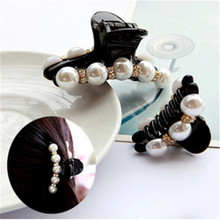 High Quality Hot Sale Rhinestone Hairpins Pearl Hair Clip Shiny Rhinestone Crab Hair Claws For Women Kids Girl Hair Accessories