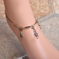 New Arrival Vintage Antique Gold Plated Anklets Resin Crystal Flower Ankle Barefoot Sandals Bracelet Turkish Foot